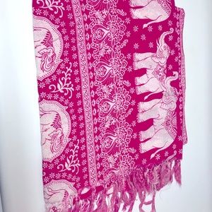 💖Wear Pink 💖Hot pink and white sarong